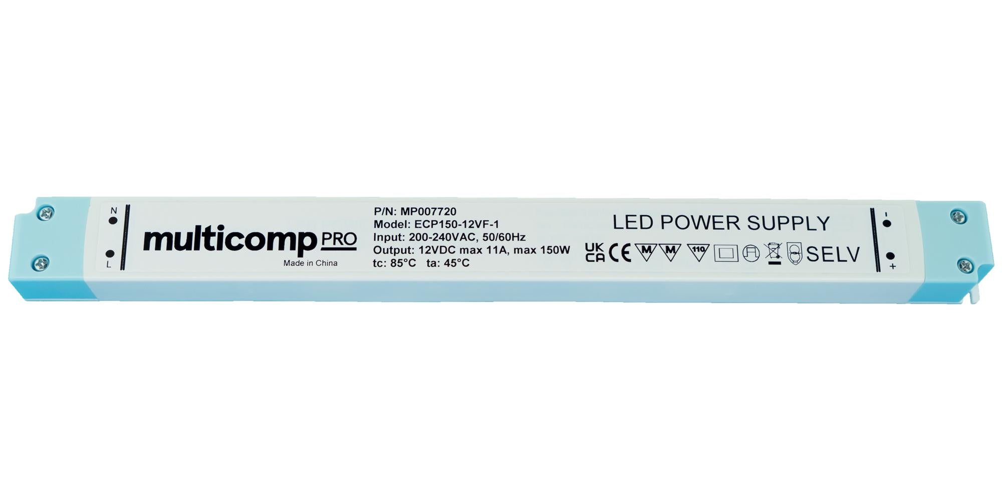 MP007720 LED DRIVER, CONSTANT VOLTAGE, 150W MULTICOMP PRO