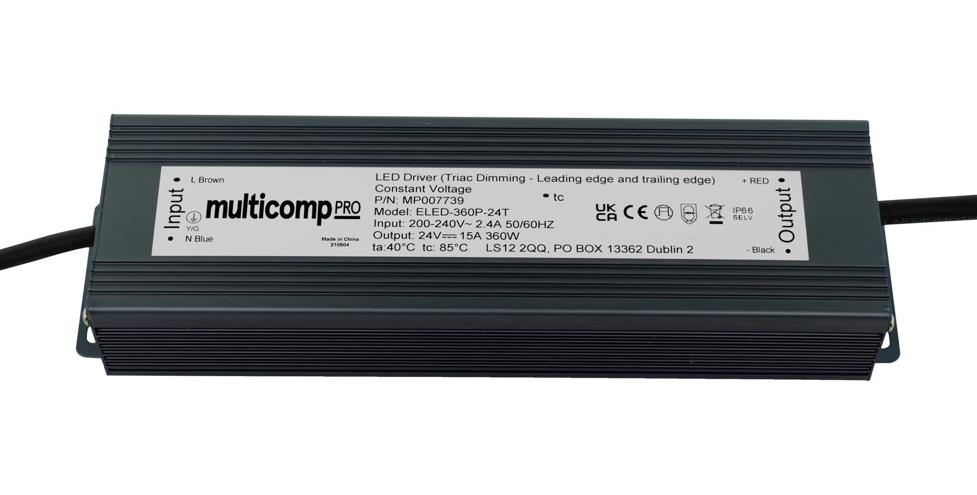 MP007739 LED DRIVER, CONSTANT VOLTAGE, 360W MULTICOMP PRO