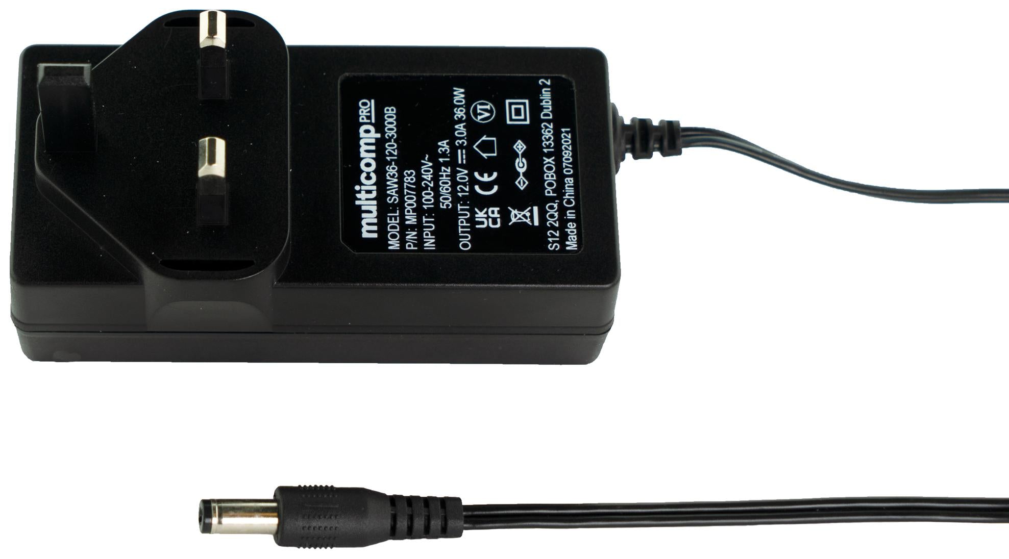 MP007783 ADAPTER, AC-DC, 12V, 3A MULTICOMP PRO