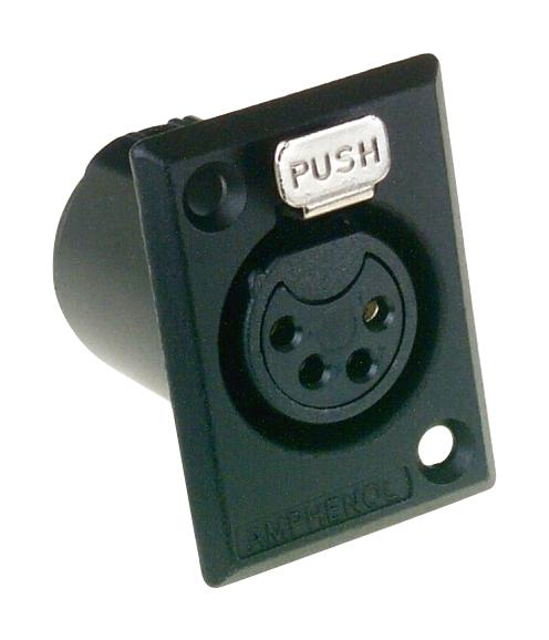 AC4FPZB XLR CONNECTOR, RCPT, 4POS, PANEL AMPHENOL SINE/TUCHEL