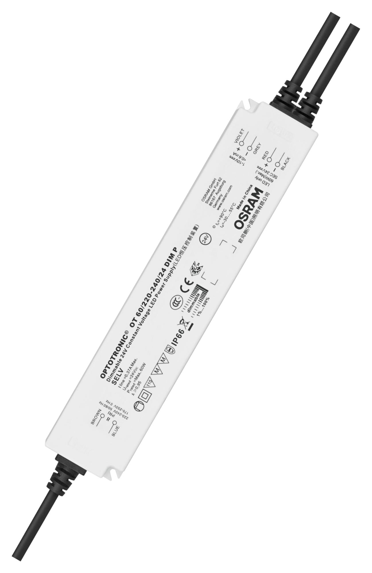 OT-60/220-240/24-DIM-P LED DRIVER/PSU, CONSTANT VOLT, 60W OSRAM