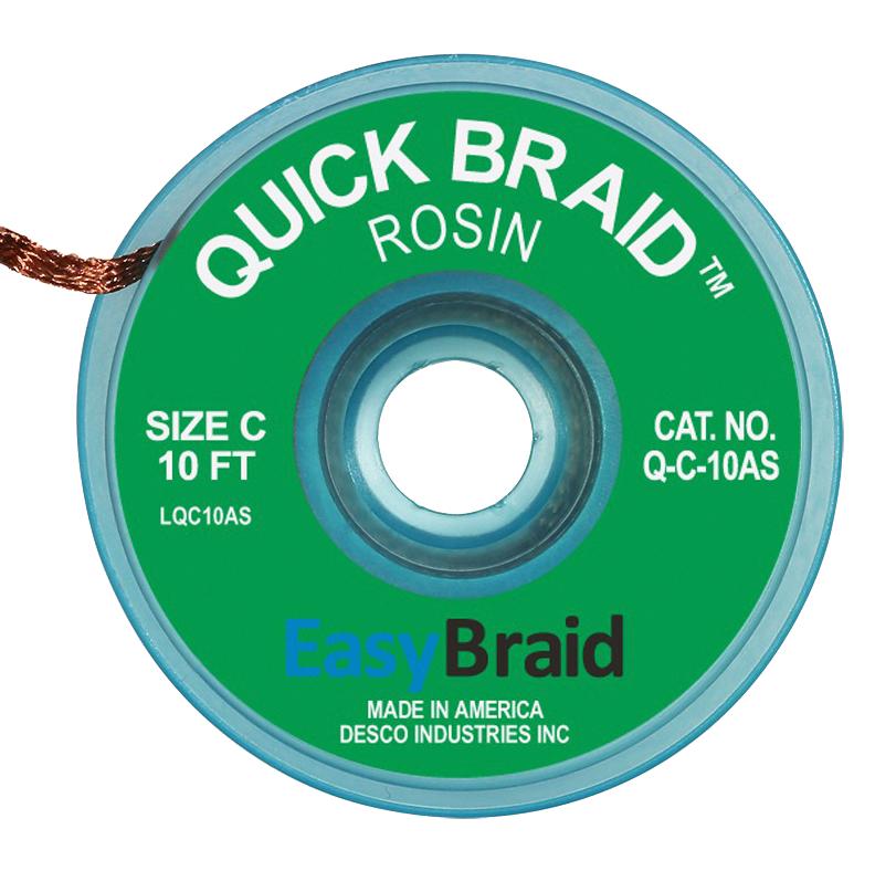 Q-C-10AS DESOLDERING BRAID, 10FT X 0.075" MENDA