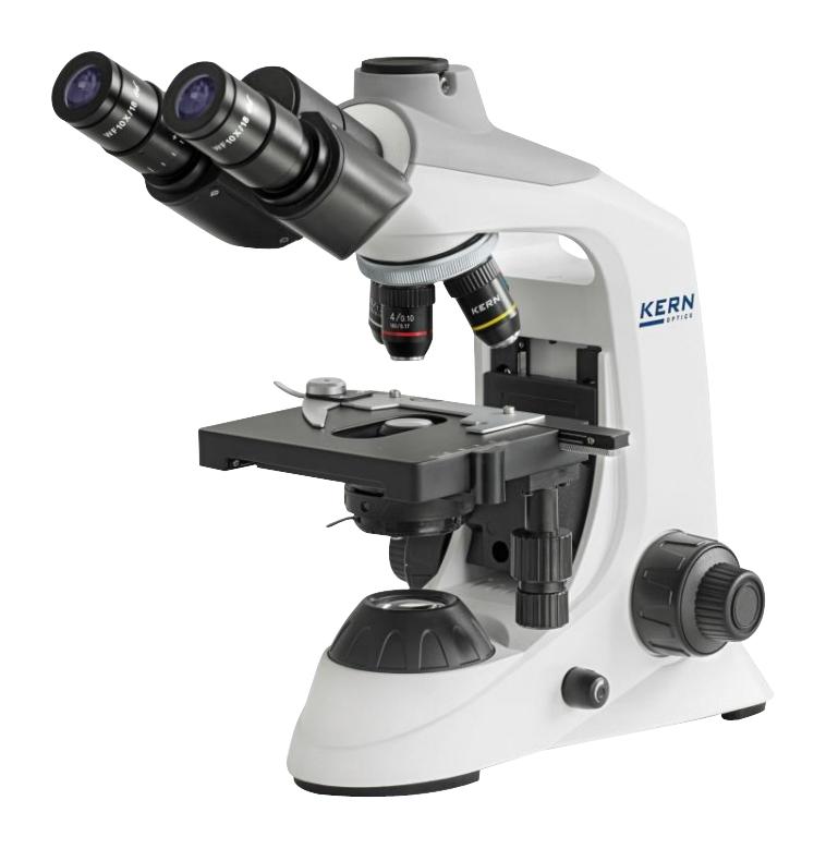 OBE 134 MICROSCOPE, TRINOCULAR, 4X/10X/40X/100X KERN