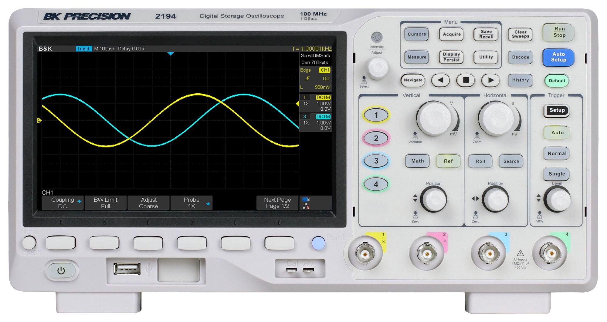 BK2194 OSCILLOSCOPE, 100MHZ, 1GSPS, LCD COLOR B&K PRECISION