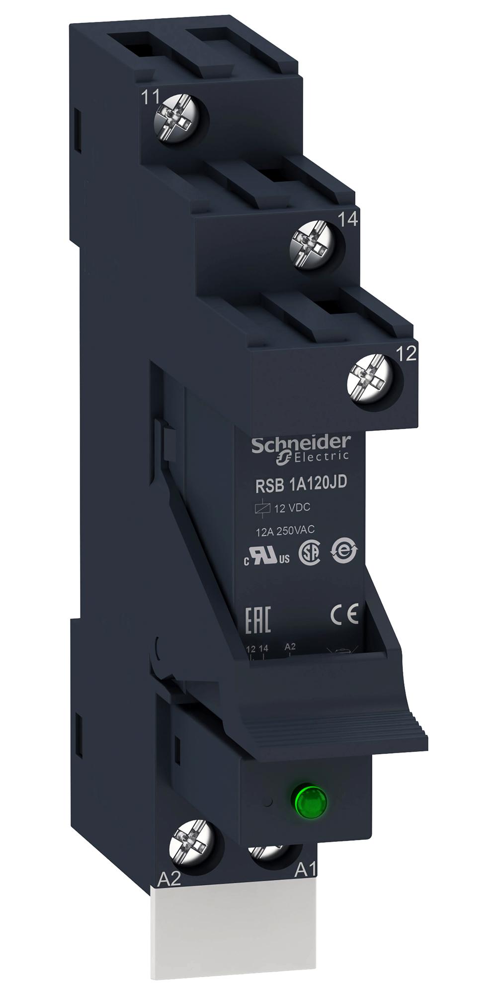 RSB1A120JDPV POWER RELAY, SPDT, 12VDC, 12A, SOCKET SCHNEIDER ELECTRIC