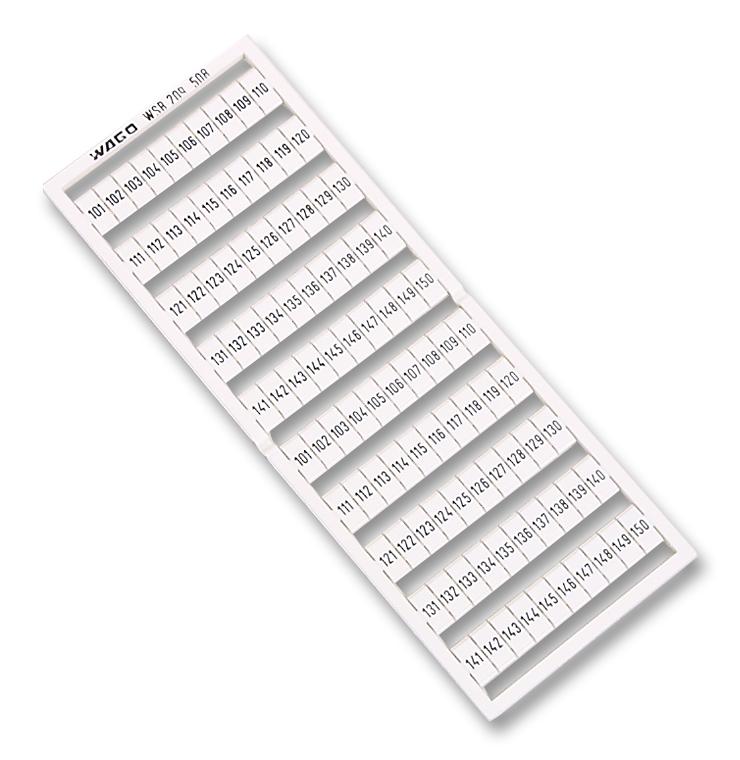 209-508. MARKER CARD, HORIZONTAL, 101-150 X 2 WAGO