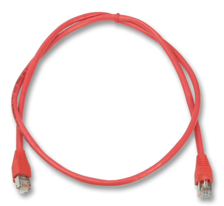 2965-0.5R PATCH LEAD, CAT5E, RED, 0.5M VIDEK