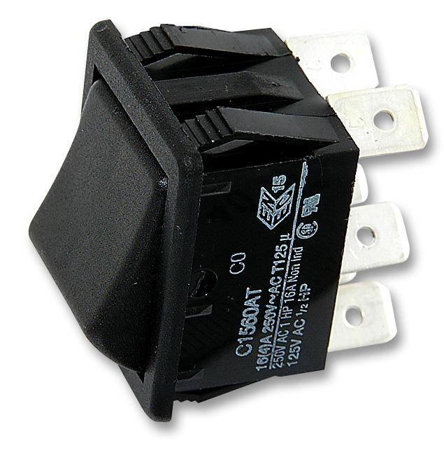 C1560ATAAB SWITCH, DPDT, 16A, 250VAC, BLACK ARCOLECTRIC (BULGIN LIMITED)