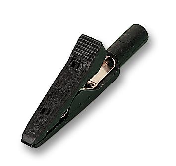 930317800 CROCODILE CLIP, 4MM, BLACK, 8A, 5PK HIRSCHMANN TEST AND MEASUREMENT