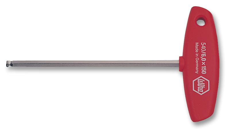 540-6 DRIVER, T HANDLE, BALL, HEXAGON, 6MM WIHA