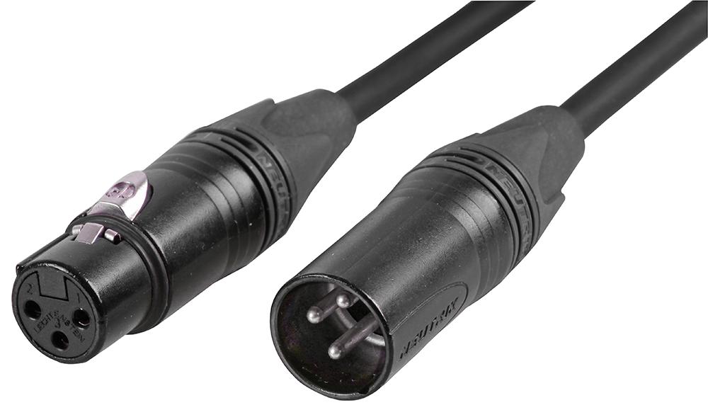 CABLE 5M BLACK LEAD, XLR PLG-SKT BLACK, 5M NEUTRIK
