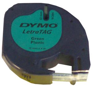 S0721640 LABEL, TAPE, PLASTIC, GREEN, 12MMX4M DYMO