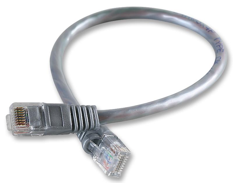 2965-0.3AG PATCH LEAD, CAT5E, SILVER, 0.3M VIDEK