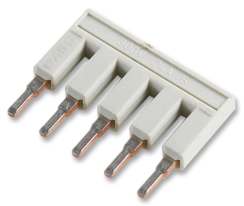 2002-405 JUMPER BAR, 5WAY, LIGHT GREY WAGO