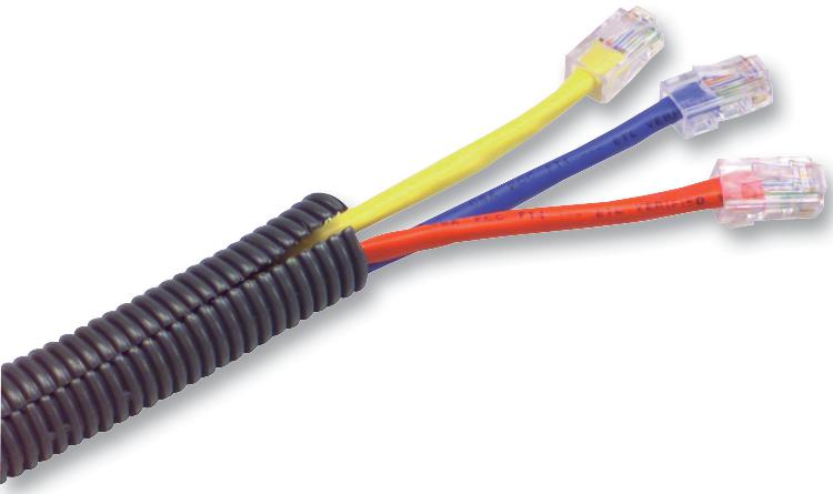 1438 SPLIT LOOM TUBING, BLACK, 15.2M PRO POWER