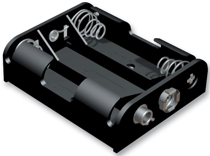 2475 BATTERY HOLDER, SNAP CONN, 3 AA KEYSTONE