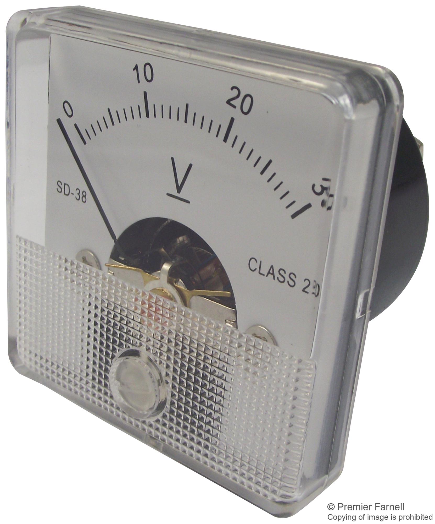 SD38/0-30V METER, 45X45MM, 0-30V MULTICOMP