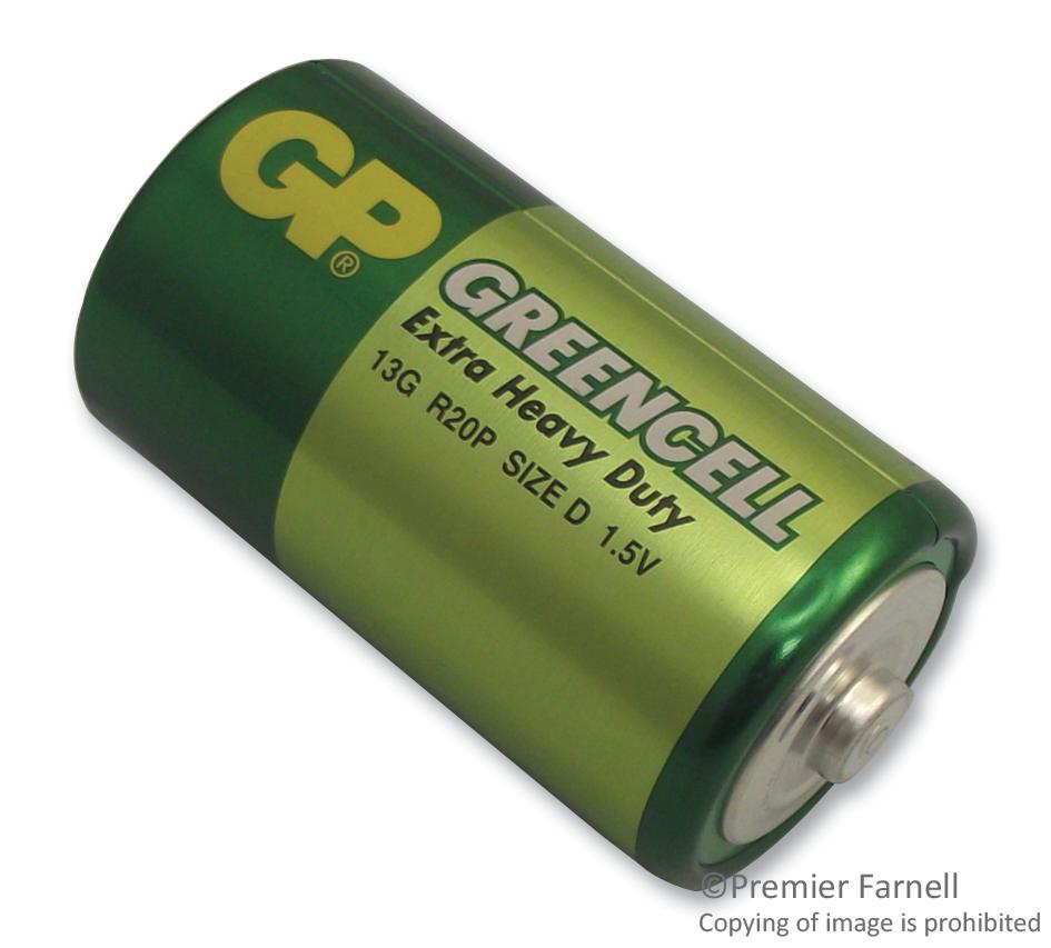 GP13G-C20 BATTERY, ZINC CHLORIDE, D, PK2 GP BATTERIES