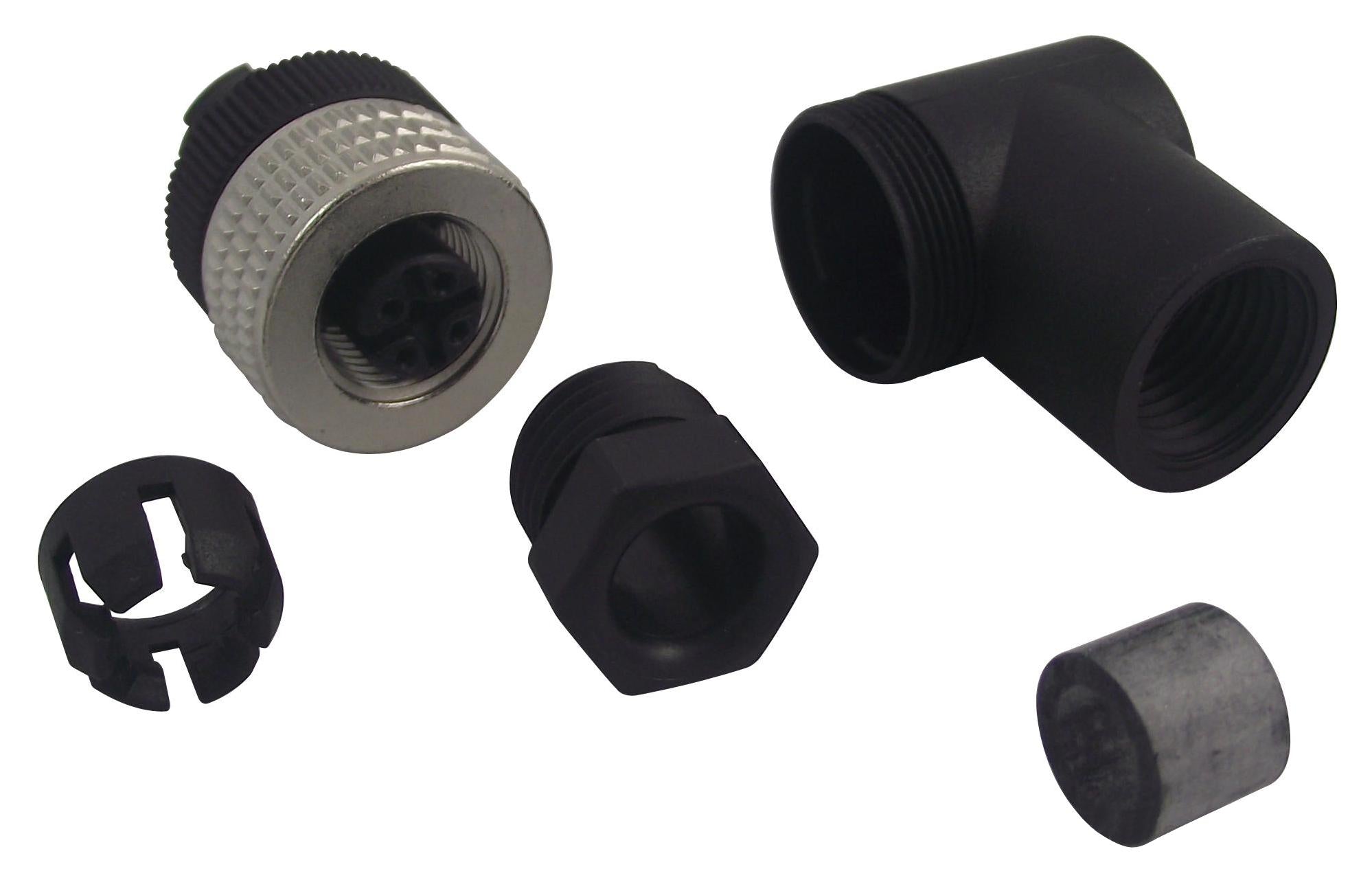 ELWIKA 4012 PG7 SOCKET, FREE, R/A, M12, 4WAY HIRSCHMANN