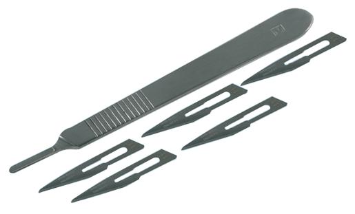 KN1214/3/11 SCALPEL HANDLE S/S #3 & #11 BLADES SHESTO
