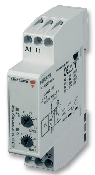 DUA52C724 RELAY, VOLTAGE SENSING, SPDT, 24VDC CARLO GAVAZZI
