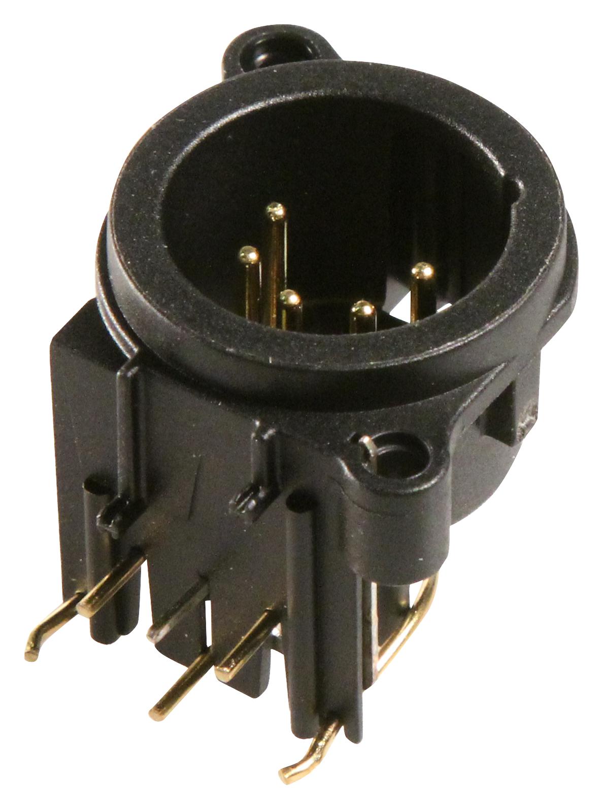 NC5MAH PLUG, XLR, PANEL, PCB, HORIZ, 5POLE NEUTRIK