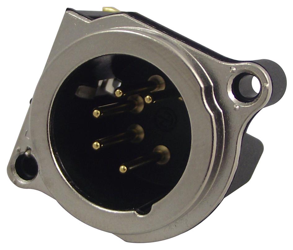 NC5MBH PLUG, XLR, PANEL, PCB, 90DEGR., 5POLE NEUTRIK