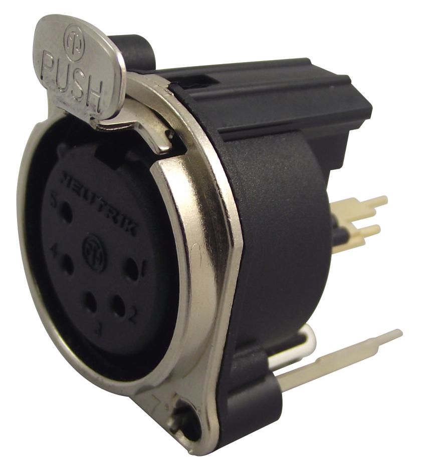 NC5FBV SOCKET, XLR, PANEL, PCB, 5POLE NEUTRIK