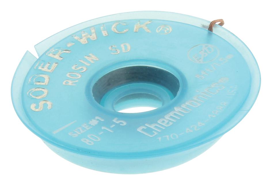 80-1-10 DESOLDERING BRAID, 0.9MM, 3.0M CHEMTRONICS