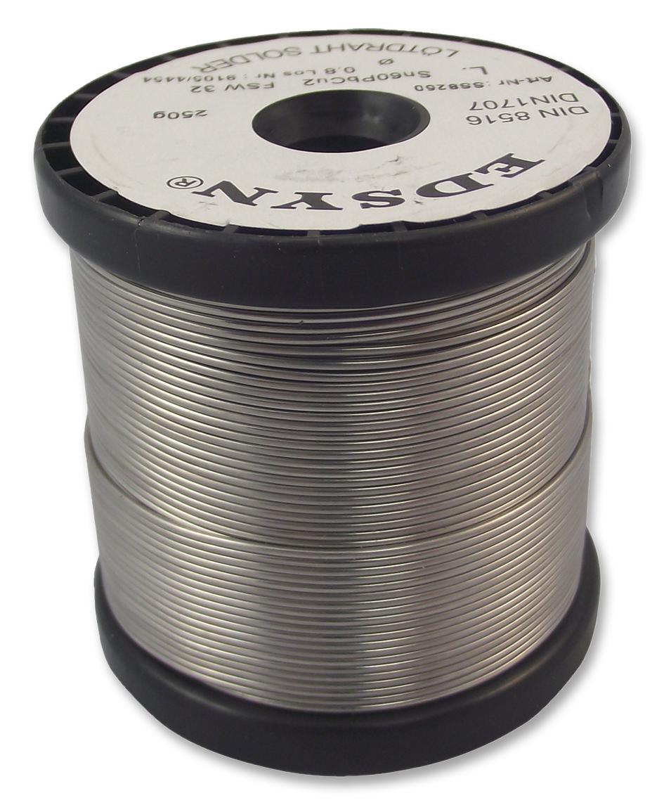 SS8250 SOLDER WIRE, 60/38/2, 0.8MM, 250G EDSYN