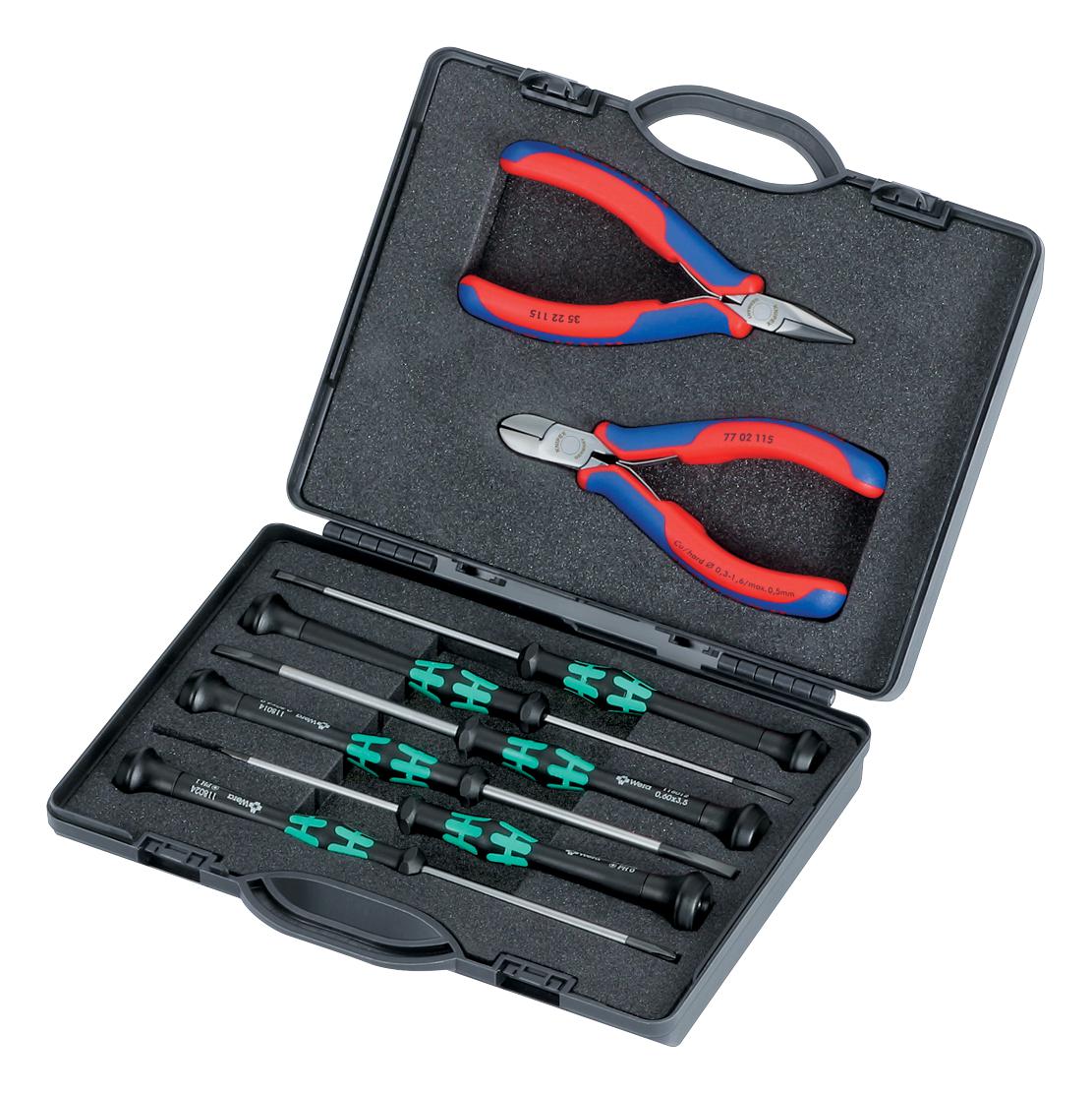 00 20 18 TOOL KIT, PLIER/SCREWDRIVER, 8PC KNIPEX
