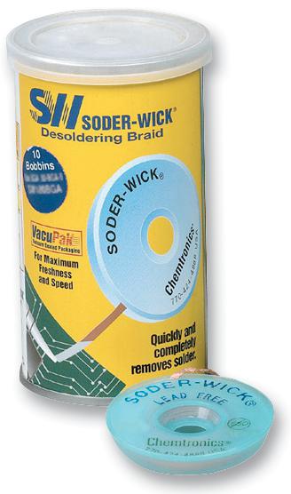 SW14025 DESOLDERING BRAID, PB FREE, 1.5M, PK10 CHEMTRONICS