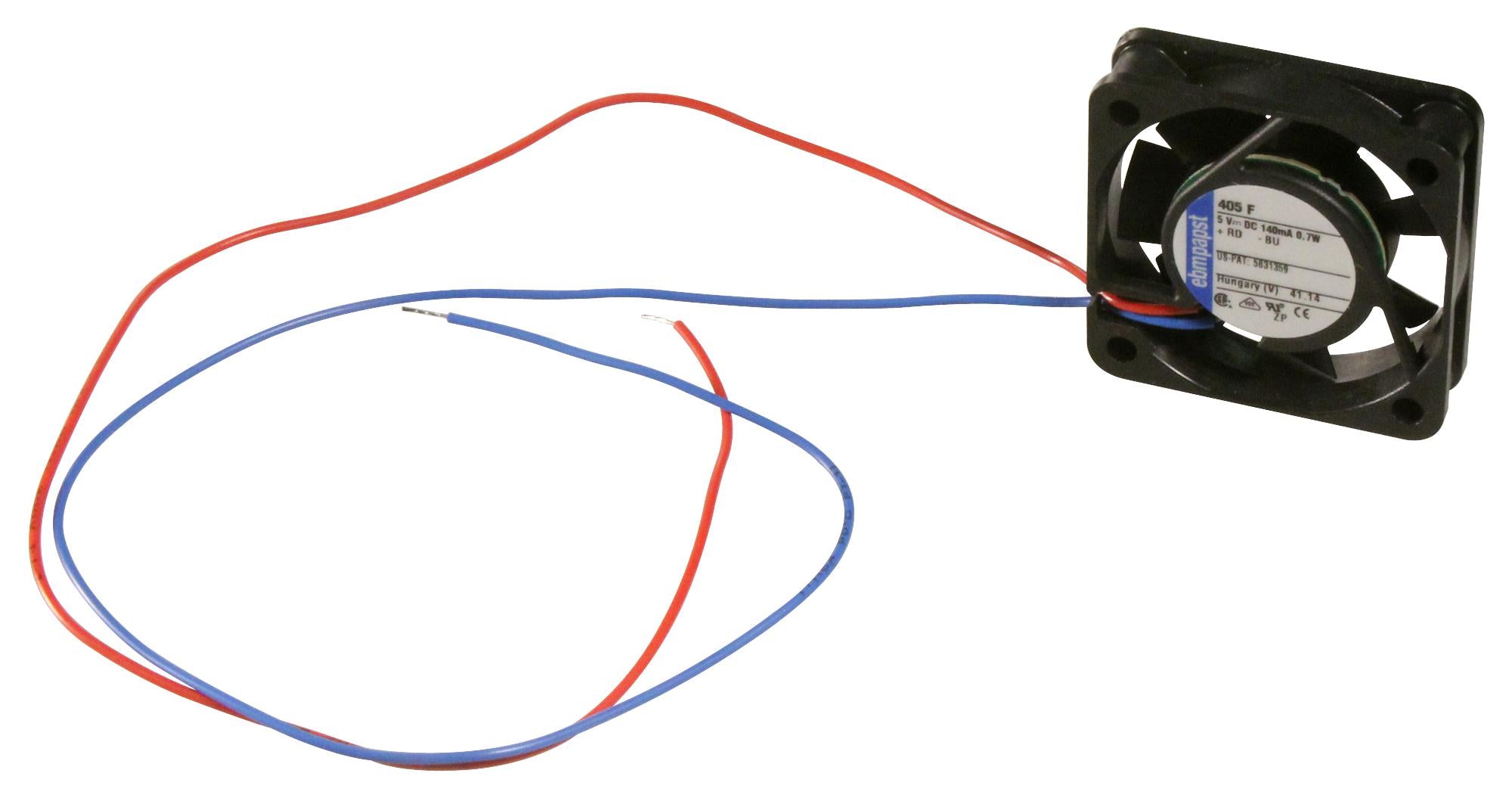 412FM AXIAL FAN, 40X10MM, 12V, 3.5CFM, 17DBA EBM-PAPST