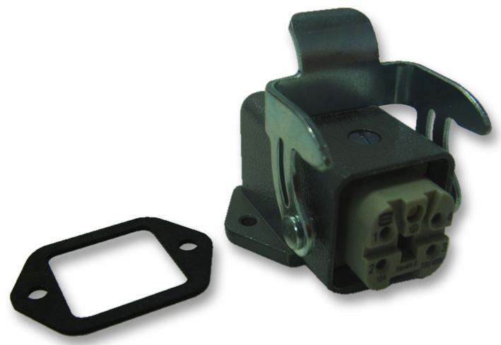 66 30 226 001800 BULKHEAD + FEMALE INSERT, R/A, 4A HARTING