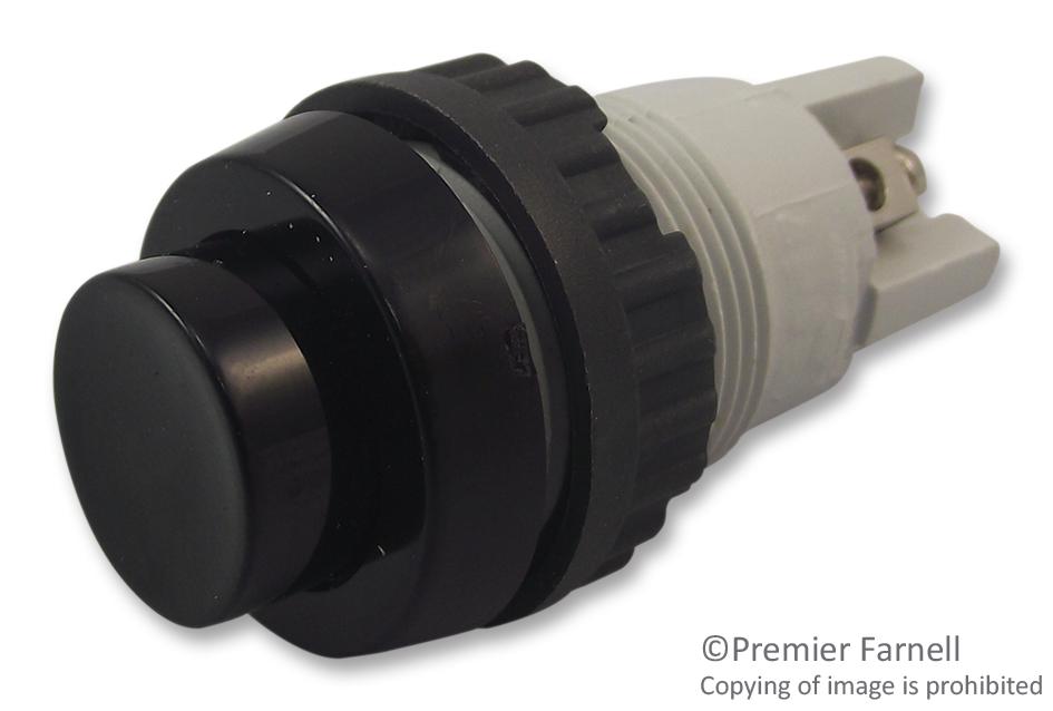 1.01.102.001/0104 SWITCH, PUSHBUTTON, MOM, OPAQUE, BLACK RAFI