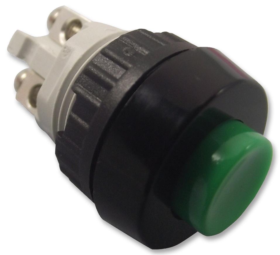 1.10.001.001/0507 SWITCH, PUSHBUTTON, MOM, OPAQUE, GREEN RAFI
