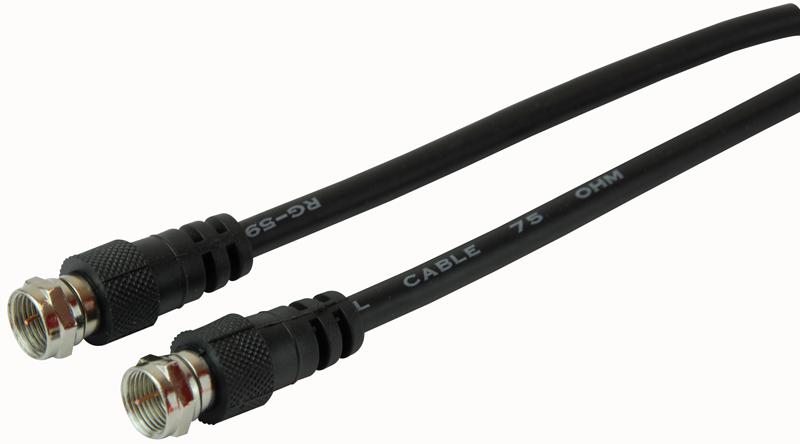 JR9014 0.5M-ROHS BLACK LEAD, F PLUG-F PLUG RG59 0.5M BLACK PRO SIGNAL