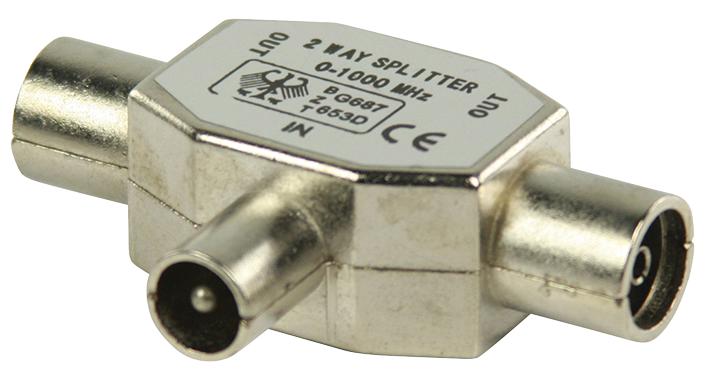 CSGP40951ME SPLITTER COAX PLUG - 2X COAX SKT METAL VALUELINE