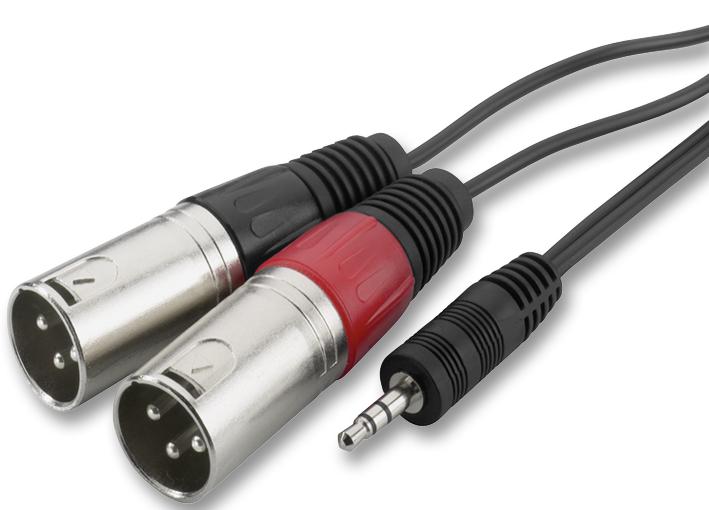 MCA-129P AV LEAD, 3.5MM 3P TO 2X XLR PLGS, 1M IMG STAGE LINE