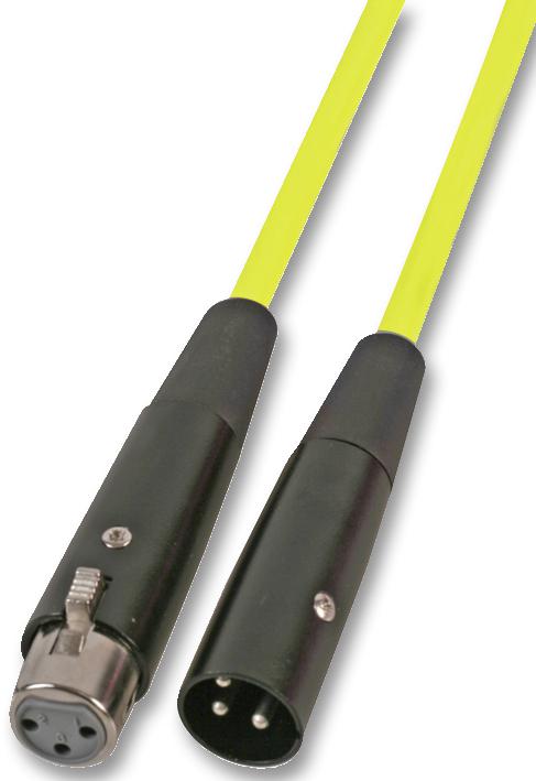 AV21121 XLR LEAD, 6M, FLUORO YELLOW SOUNDLAB
