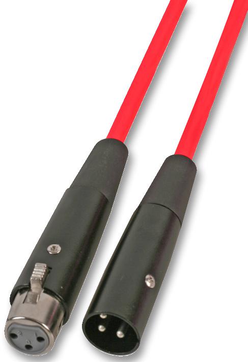 G033J - AV21122 XLR LEAD, 6M, FLUORO RED SOUNDLAB