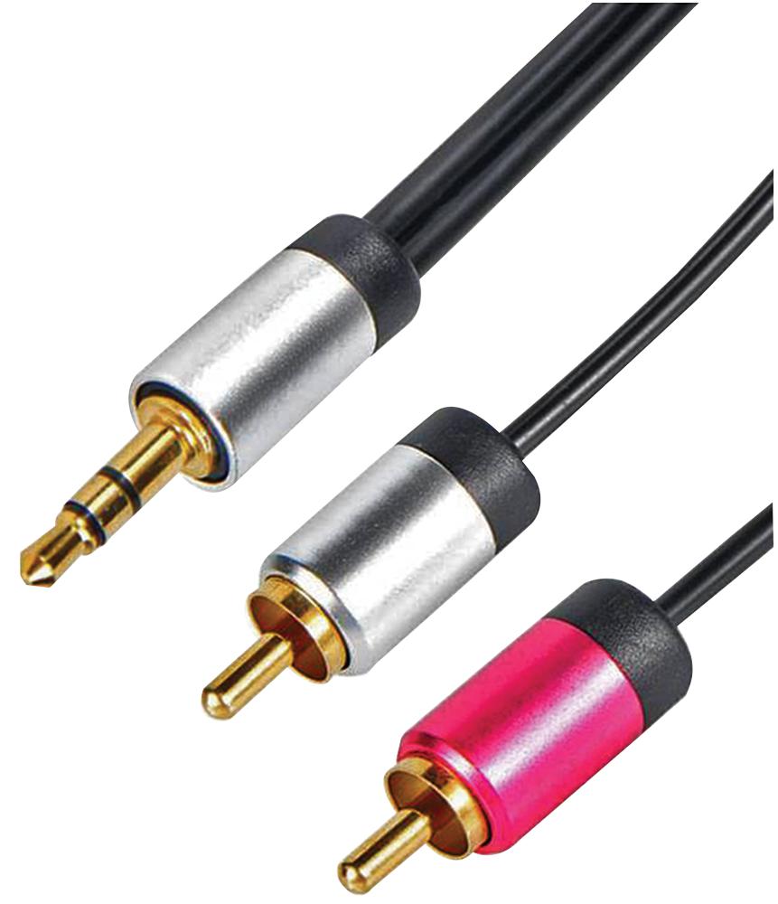J3.5-2RA-5 3.5MM JACK PLUG TO RCA PHONO LEAD 5M AV STAR