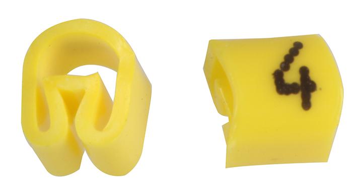 PTV3 4 YELLOW 100/BG CABLE MARKER, NO.4 YELLOW BAG100, PK100 PRO POWER