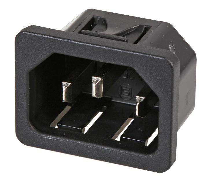 6100.4215 INLET, IEC, C14, 6100, 10A SCHURTER