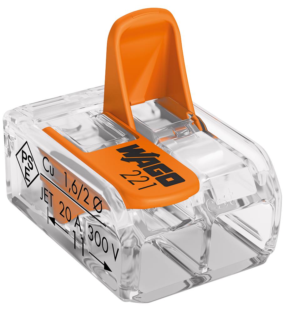 221-412 TERMINAL BLOCK, PLUGGABLE, 2POS, 12AWG WAGO