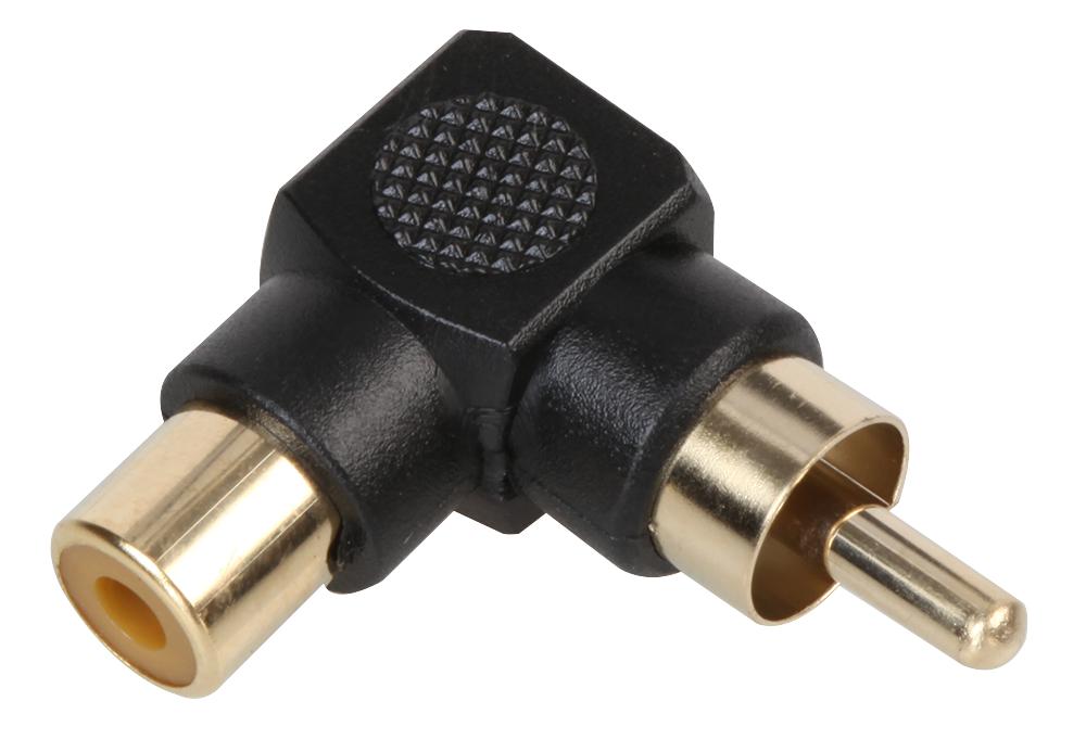 PSG08564 PHONO ADAPTOR, 90DEG, GOLD, BLK PRO SIGNAL