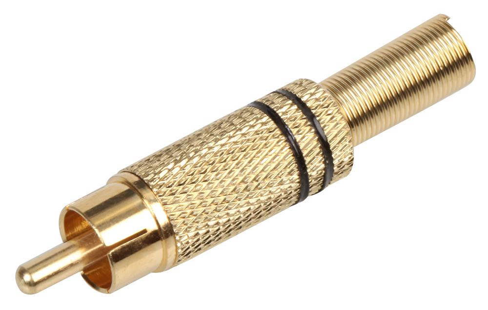 PSG08589 PLUG, PHONO, GOLD, BLACK BAND PRO SIGNAL