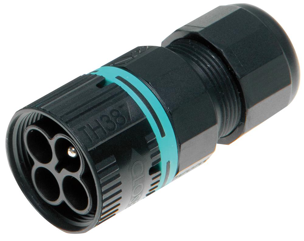 THB.387.C4A CIRCULAR CONNECTOR, PLUG, 4 WAY, PANEL HYLEC
