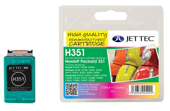 H351 INK CARTRIDGE,CB337 COL,JETTEC REMAN JET TEC