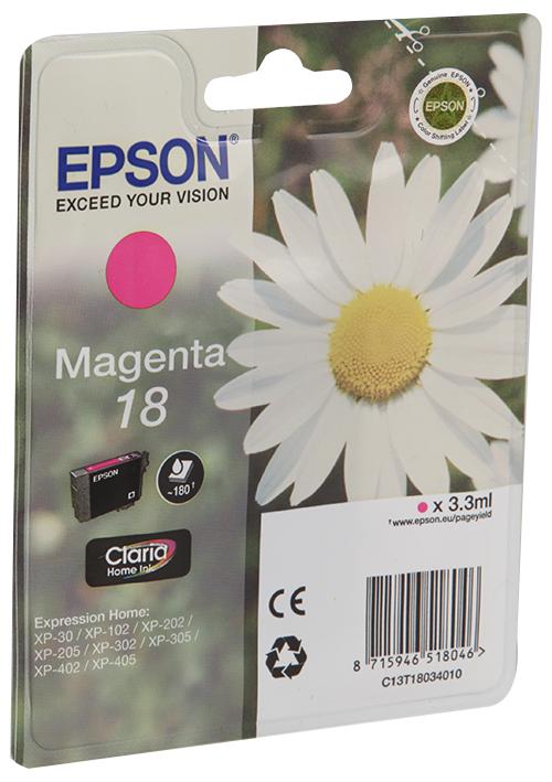 C13T18034010 INK CARTRIDGE, T1803, 18, MAGENTA, ORIG EPSON